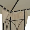 Tuinpaviljoen paviljoen ca. 3 x 3 m dubbeldak partytent feesttent 4 x dubbel zijpanelen waterdicht uv bescherming metaal polyester crème 10
