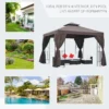 Tuinpaviljoen paviljoen ca. 3 x 3 m dubbeldak partytent feesttent 4 x dubbel zijpanelen waterdicht uv bescherming metaal polyester crème 8