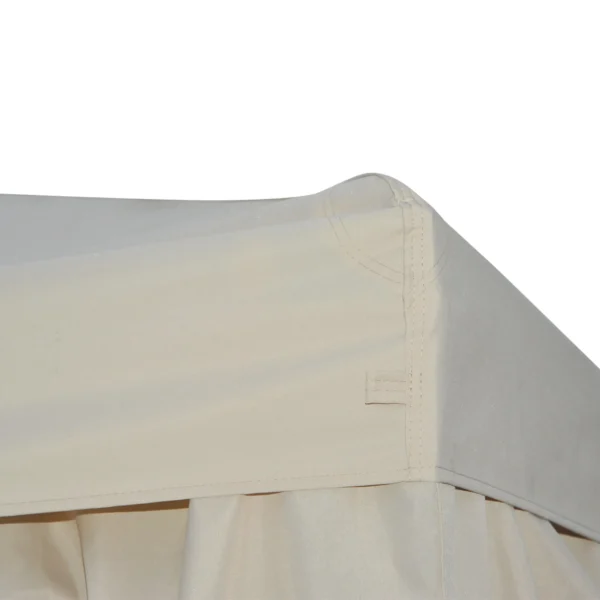 Tuinpaviljoen paviljoen ca. 3 x 3 m dubbeldak partytent feesttent 4 x dubbel zijpanelen waterdicht uv bescherming metaal polyester crème 9