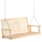 Tuinschommel voor 2 personen, schommelbank van massief hout, hangbank voor patio terras achtertuin, 117 x 69 x 60 cm, rustiek ontwerp 1