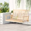 Tuinschommel voor 2 personen, schommelbank van massief hout, hangbank voor patio terras achtertuin, 117 x 69 x 60 cm, rustiek ontwerp 2