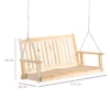 Tuinschommel voor 2 personen, schommelbank van massief hout, hangbank voor patio terras achtertuin, 117 x 69 x 60 cm, rustiek ontwerp 4