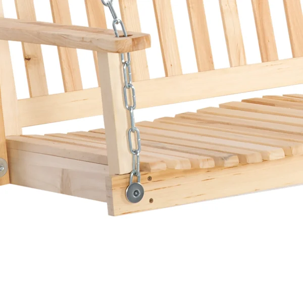 Tuinschommel voor 2 personen, schommelbank van massief hout, hangbank voor patio terras achtertuin, 117 x 69 x 60 cm, rustiek ontwerp 9
