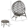Tuinstoel 2 delige set 118 x 75 x 142 cm opvouwbare zitmand belastbare poten 2 in 1 kruk bijzettafel staal zand 4