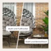Tuinstoel 2 delige set 118 x 75 x 142 cm opvouwbare zitmand belastbare poten 2 in 1 kruk bijzettafel staal zand 5