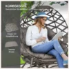 Tuinstoel 2 delige set 118 x 75 x 142 cm opvouwbare zitmand belastbare poten 2 in 1 kruk bijzettafel staal zand 6