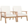 Tuinstoelen 2 delige set comfortabele tuinstoelen met kussens, gemaakt van populierenhout, voor balkon & tuin, 66x77,5x74,5 cm 1