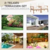 Tuinstoelen 2 delige set comfortabele tuinstoelen met kussens, gemaakt van populierenhout, voor balkon & tuin, 66x77,5x74,5 cm 5