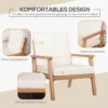 Tuinstoelen 2 delige set comfortabele tuinstoelen met kussens, gemaakt van populierenhout, voor balkon & tuin, 66x77,5x74,5 cm 6