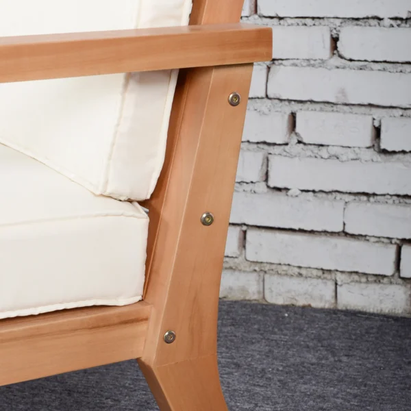 Tuinstoelen 2 delige set comfortabele tuinstoelen met kussens, gemaakt van populierenhout, voor balkon & tuin, 66x77,5x74,5 cm 8