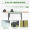 Tuintafel eettafel met gehard glazen blad 160 210 cm uitschuifbaar, aluminium, rechthoekig, grijs wit voor balkon & tuinmeubilair 6
