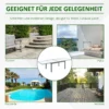 Tuintafel eettafel met gehard glazen blad 160 210 cm uitschuifbaar, aluminium, rechthoekig, grijs wit voor balkon & tuinmeubilair 7