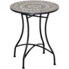Tuintafel mozaïektafel rond bistrotafel met keramiek mozaïekplaat in groen beige wit Ø60cm voor tuin balkon terras 1