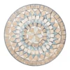 Tuintafel mozaïektafel rond bistrotafel met keramiek mozaïekplaat in groen beige wit Ø60cm voor tuin balkon terras 10