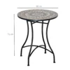 Tuintafel mozaïektafel rond bistrotafel met keramiek mozaïekplaat in groen beige wit Ø60cm voor tuin balkon terras 4
