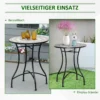 Tuintafel mozaïektafel rond bistrotafel met keramiek mozaïekplaat in groen beige wit Ø60cm voor tuin balkon terras 6