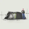 Tunnel tent voor 4 personen licht, stabiel waterdicht uv 50+ camping tent met luifel dubbele deur venster, grondzeil familie tent met 3000mm waterkolom tent voor camping reis trekking tuin 4
