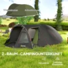 Tunnel tent voor 4 personen licht, stabiel waterdicht uv 50+ camping tent met luifel dubbele deur venster, grondzeil familie tent met 3000mm waterkolom tent voor camping reis trekking tuin 5