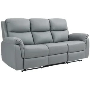 Tv fauteuil relaxfauteuil met ligfunctie, 3 zitsbank tv fauteuil met pocketvering, bioscoopstoel met dubbele ligstoel, voetensteun, snelle montage voor woonkamer, donkergrijs 1