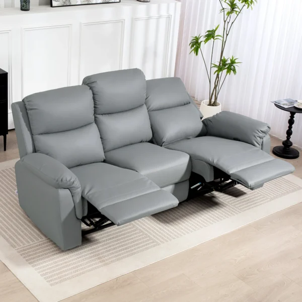 Tv fauteuil relaxfauteuil met ligfunctie, 3 zitsbank tv fauteuil met pocketvering, bioscoopstoel met dubbele ligstoel, voetensteun, snelle montage voor woonkamer, donkergrijs 10