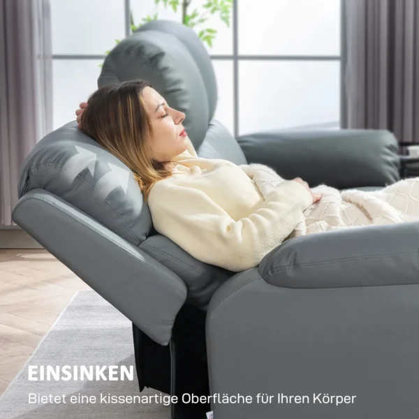 Tv fauteuil relaxfauteuil met ligfunctie, 3 zitsbank tv fauteuil met pocketvering, bioscoopstoel met dubbele ligstoel, voetensteun, snelle montage voor woonkamer, donkergrijs 7