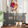 Uitschuifbaar trapbeschermingshek 0 136cm 87 cm hoog deurbeschermingshek trapbeschermingsrooster afscheidingshek traphek voor huisdieren deurhek beschermingshek geschikt voor trappen deuren binnen & buiten 2
