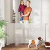 Uitschuifbaar trapbeschermingshek 0 136cm 87 cm hoog deurbeschermingshek trapbeschermingsrooster afscheidingshek traphek voor huisdieren deurhek beschermingshek geschikt voor trappen deuren binnen & buiten 2