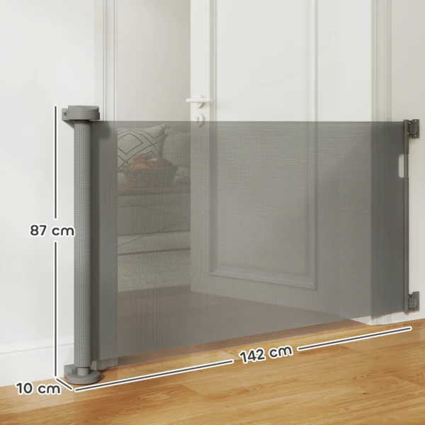 Uitschuifbaar trapbeschermingshek 0 136cm 87 cm hoog deurbeschermingshek trapbeschermingsrooster afscheidingshek traphek voor huisdieren deurhek beschermingshek geschikt voor trappen deuren binnen & buiten 4