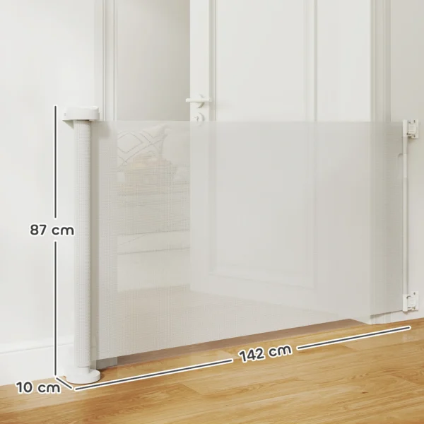 Uitschuifbaar trapbeschermingshek 0 136cm 87 cm hoog deurbeschermingshek trapbeschermingsrooster afscheidingshek traphek voor huisdieren deurhek beschermingshek geschikt voor trappen deuren binnen & buiten 4