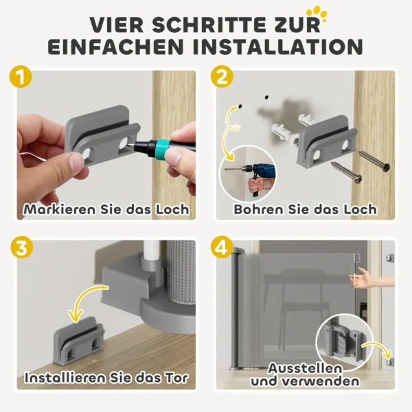Uitschuifbaar trapbeschermingshek 0 136cm 87 cm hoog deurbeschermingshek trapbeschermingsrooster afscheidingshek traphek voor huisdieren deurhek beschermingshek geschikt voor trappen deuren binnen & buiten 6