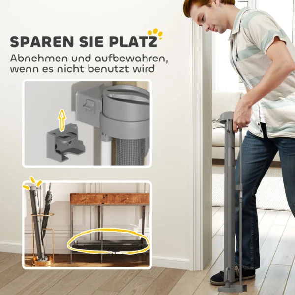 Uitschuifbaar trapbeschermingshek 0 136cm 87 cm hoog deurbeschermingshek trapbeschermingsrooster afscheidingshek traphek voor huisdieren deurhek beschermingshek geschikt voor trappen deuren binnen & buiten 7