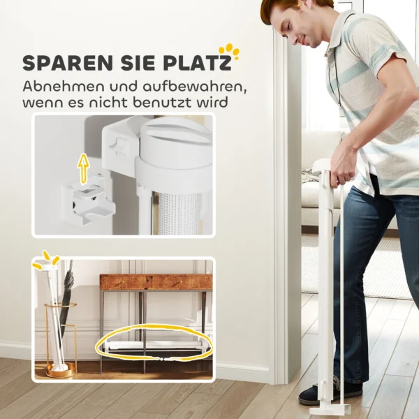 Uitschuifbaar trapbeschermingshek 0 136cm 87 cm hoog deurbeschermingshek trapbeschermingsrooster afscheidingshek traphek voor huisdieren deurhek beschermingshek geschikt voor trappen deuren binnen & buiten 7