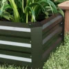 Verhoogd bed 2 delige set, plantenbak, bloembak, roestvrij bloempot, bloempot voor terras, balkon, verzinkt staal, donkergrijs, 100 x 60 x 30 cm 10
