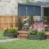 Verhoogd bed 2 delige set, plantenbak, bloembak, roestvrij bloempot, bloempot voor terras, balkon, verzinkt staal, donkergrijs, 100 x 60 x 30 cm 2