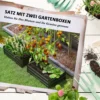 Verhoogd bed 2 delige set, plantenbak, bloembak, roestvrij bloempot, bloempot voor terras, balkon, verzinkt staal, donkergrijs, 100 x 60 x 30 cm 5
