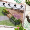 Verhoogd bed 2 delige set, plantenbak, bloembak, roestvrij bloempot, bloempot voor terras, balkon, verzinkt staal, donkergrijs, 100 x 60 x 30 cm 8