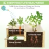 Verhoogd bed 3 traps plantenbed bloembak kruidenbed plantentrap gemaakt van sparrenhout in natuurlijke kleur voor tuin & balkon 7