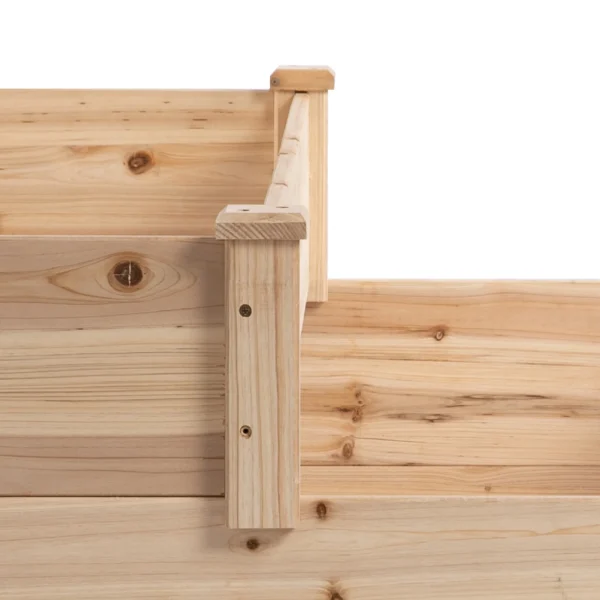 Verhoogd bed 3 traps plantenbed kruidenbed bloementrap voor balkon & tuin van natuurlijk sparrenhout 124x124x56 cm 10