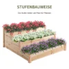 Verhoogd bed 3 traps plantenbed kruidenbed bloementrap voor balkon & tuin van natuurlijk sparrenhout 124x124x56 cm 5