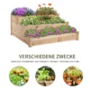 Verhoogd bed 3 traps plantenbed kruidenbed bloementrap voor balkon & tuin van natuurlijk sparrenhout 124x124x56 cm 7