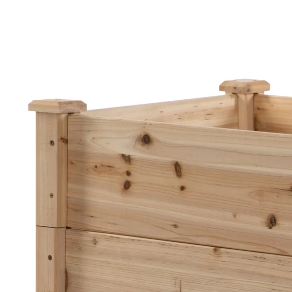 Verhoogd bed 3 traps plantenbed kruidenbed bloementrap voor balkon & tuin van natuurlijk sparrenhout 124x124x56 cm 9
