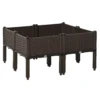 Verhoogd bloembed 4 delig plantenbak met afvoergaten rattan look diy bruin 40x40x44cm ideaal voor tuin en balkon 1