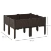 Verhoogd bloembed 4 delig plantenbak met afvoergaten rattan look diy bruin 40x40x44cm ideaal voor tuin en balkon 4