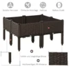 Verhoogd bloembed 4 delig plantenbak met afvoergaten rattan look diy bruin 40x40x44cm ideaal voor tuin en balkon 5