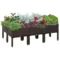 Verhoogd bloembed 6 delig plantenbak rattan look met afvoergaten diy bruin 40x40x44cm voor tuin & balkon 1