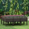 Verhoogd bloembed 6 delig plantenbak rattan look met afvoergaten diy bruin 40x40x44cm voor tuin & balkon 2