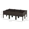 Verhoogd bloembed 6 delig plantenbak rattan look met afvoergaten diy bruin 40x40x44cm voor tuin & balkon 4