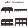 Verhoogd bloembed 6 delig plantenbak rattan look met afvoergaten diy bruin 40x40x44cm voor tuin & balkon 7