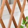 Verhoogd bloembed met klimrek bloembak op wielen met plank van massief hout voor terras en tuin in bruin 79x29x130cm 10