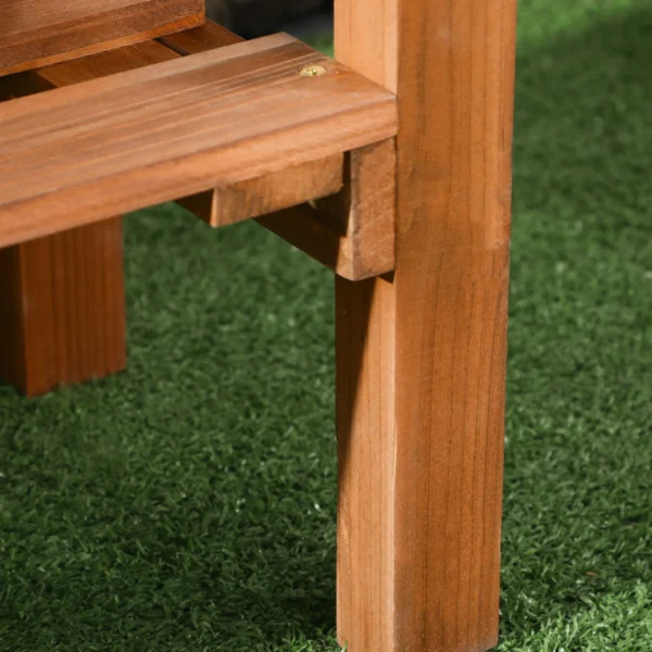 Verhoogd bloembed met klimrek bloembak op wielen met plank van massief hout voor terras en tuin in bruin 79x29x130cm 9